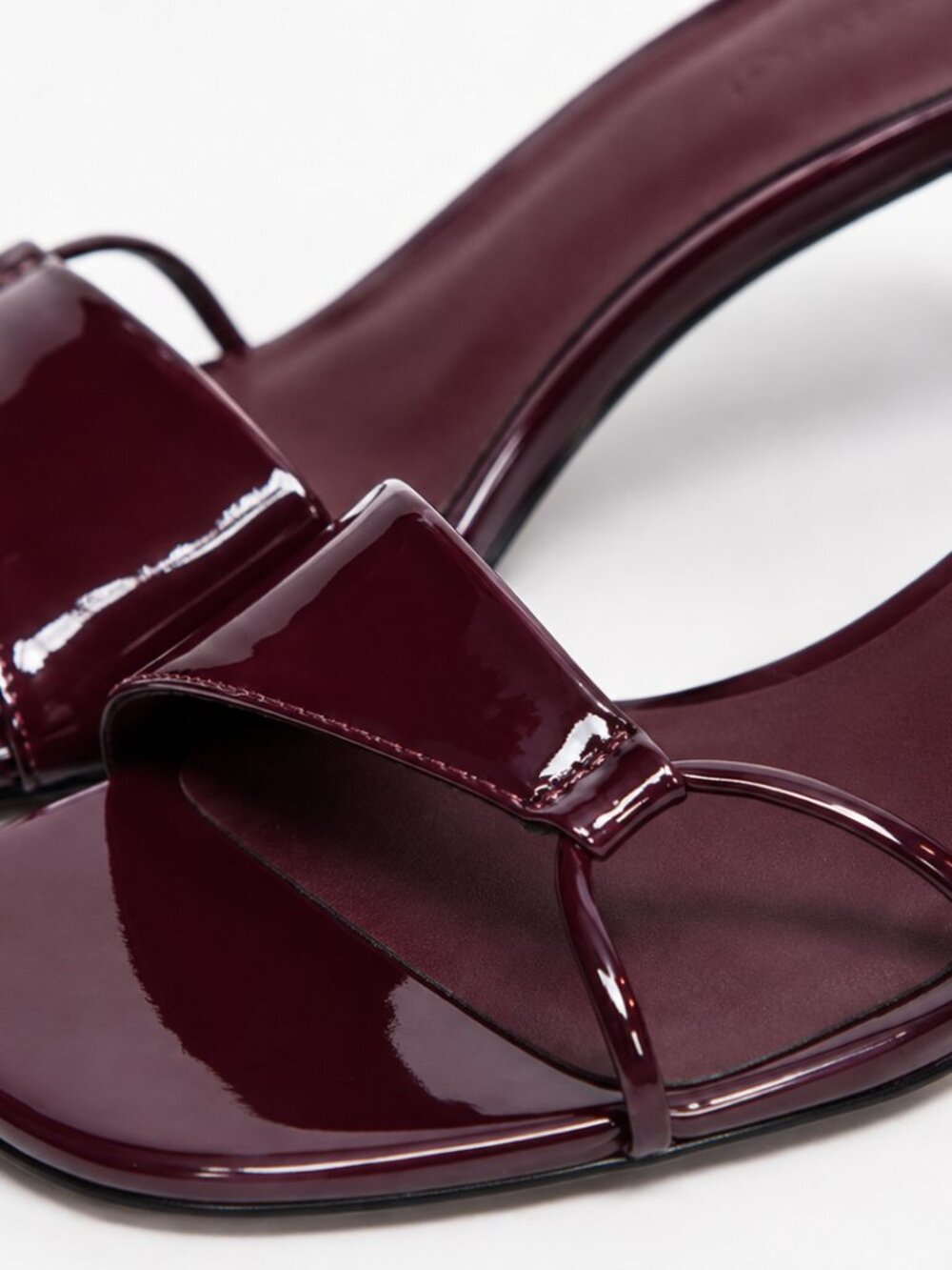 Topshop Burgundy Patent Strappy Kitten Heel Sandals EU 39